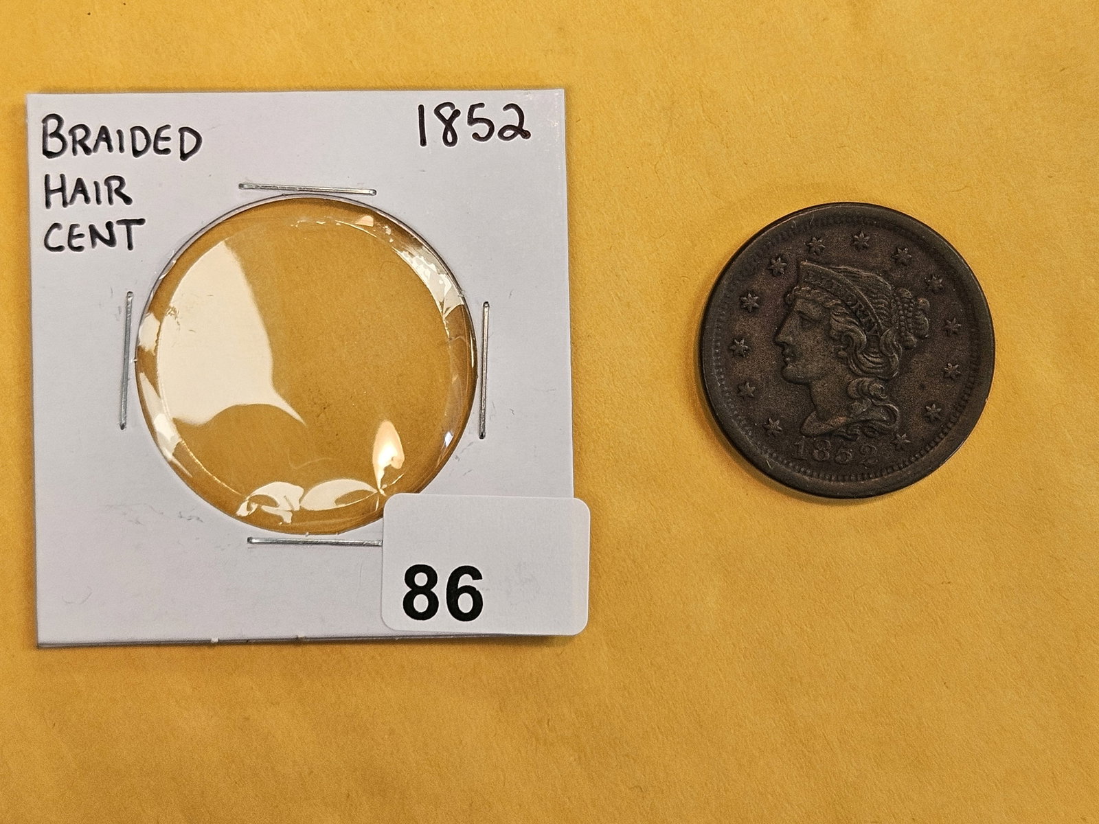 1853 Braided Hair Large Cent in Extra Fine - 2