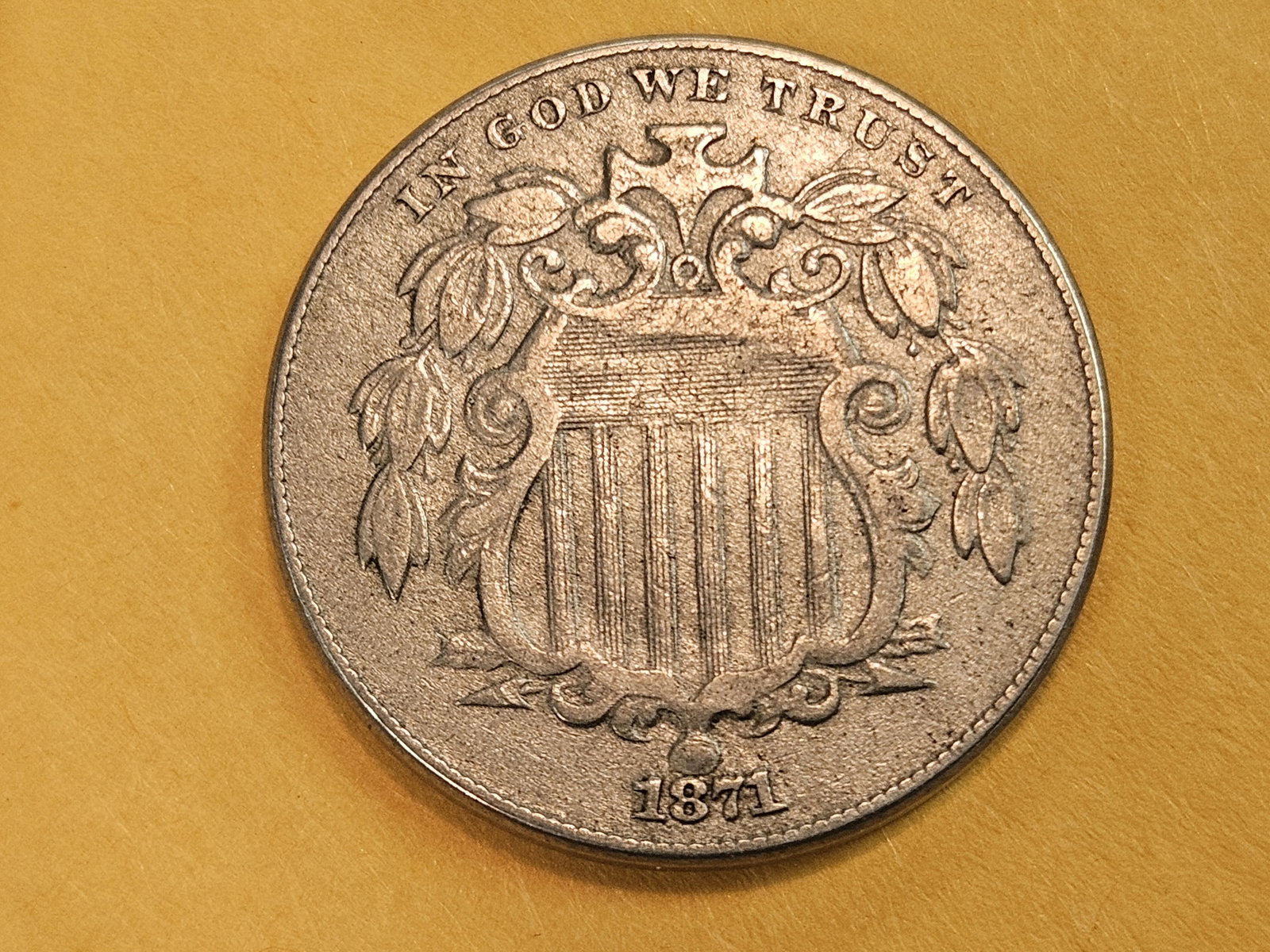 * Better date 1871 Shield Nickel in Very Fine plus (1 of 6)