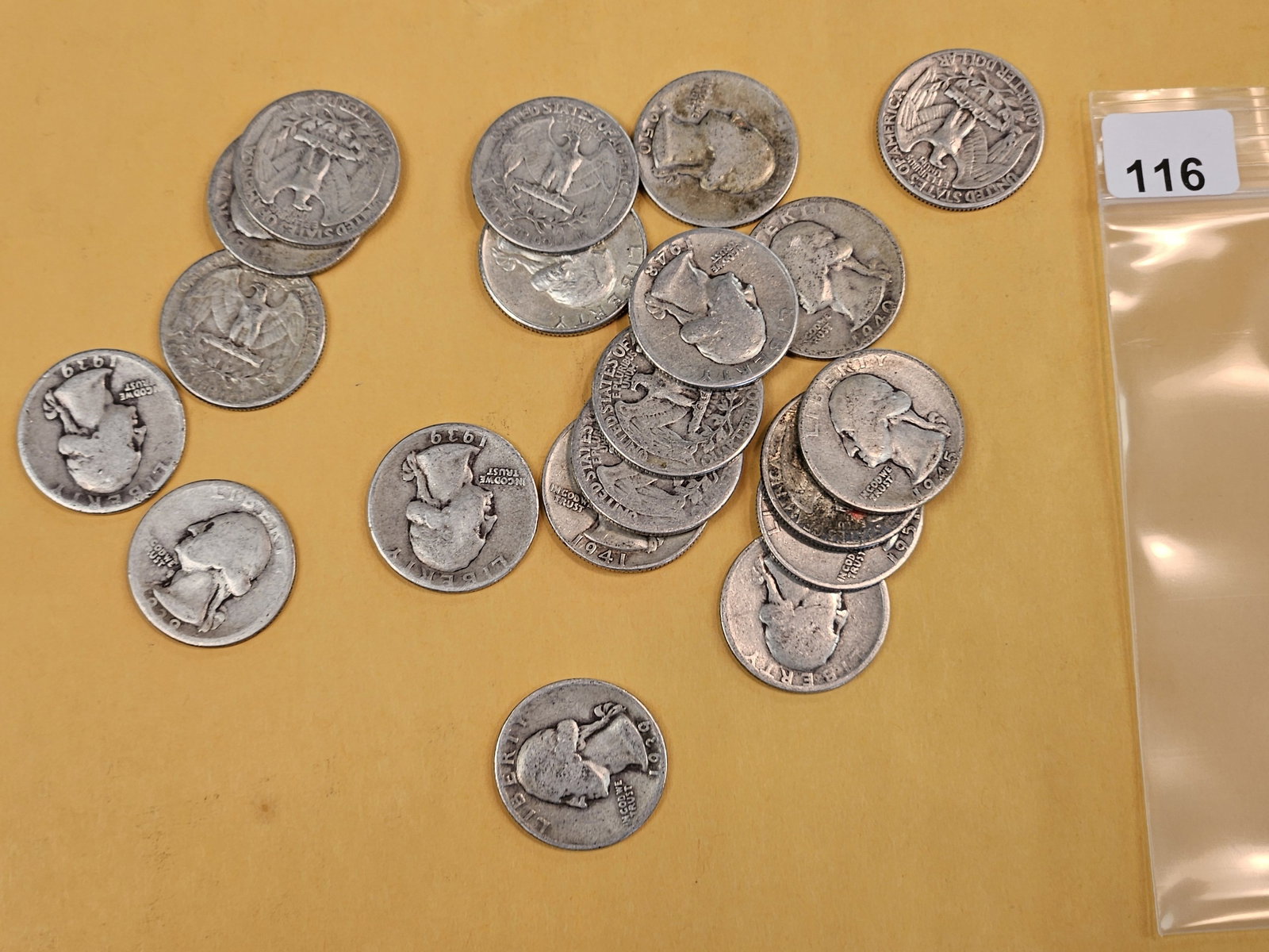 Twenty Silver Washington Quarters: Circulated 