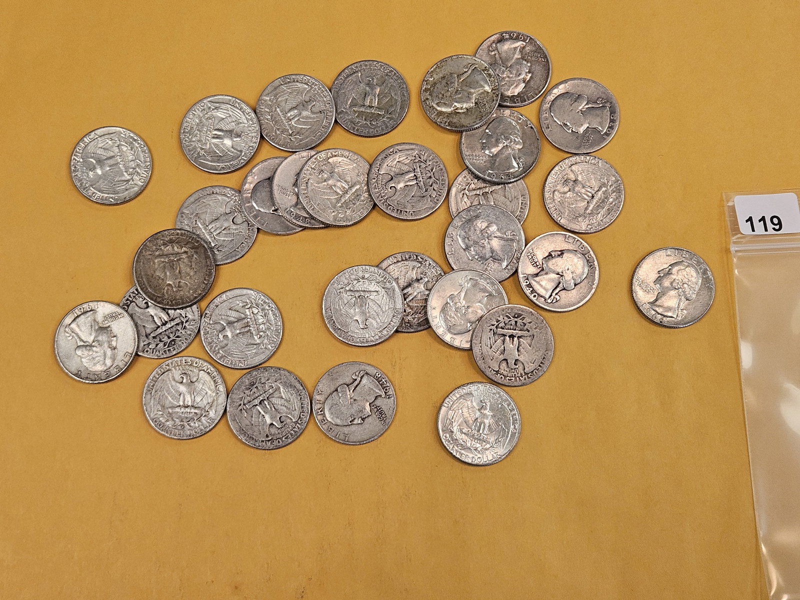 Thirty Silver Washington Quarters: Circulated