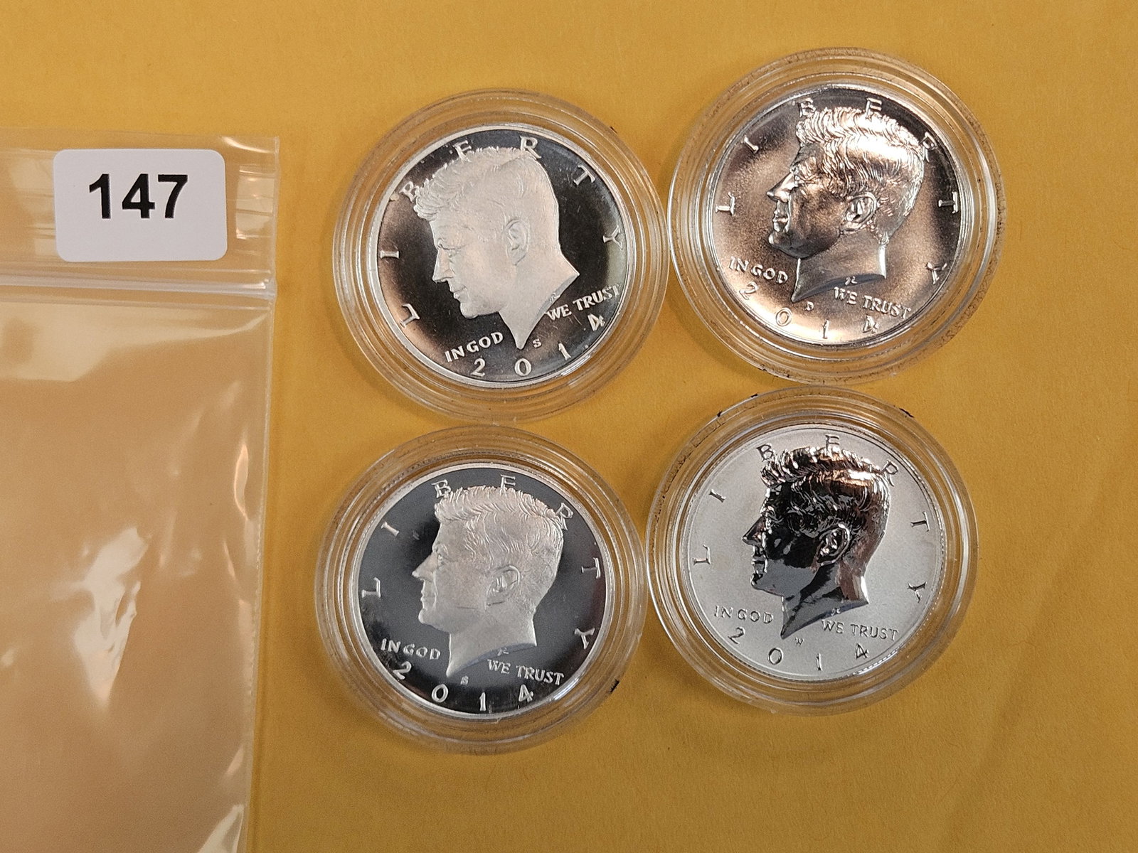 Four GEM Silver Kennedy Half Dollars: All 2014 