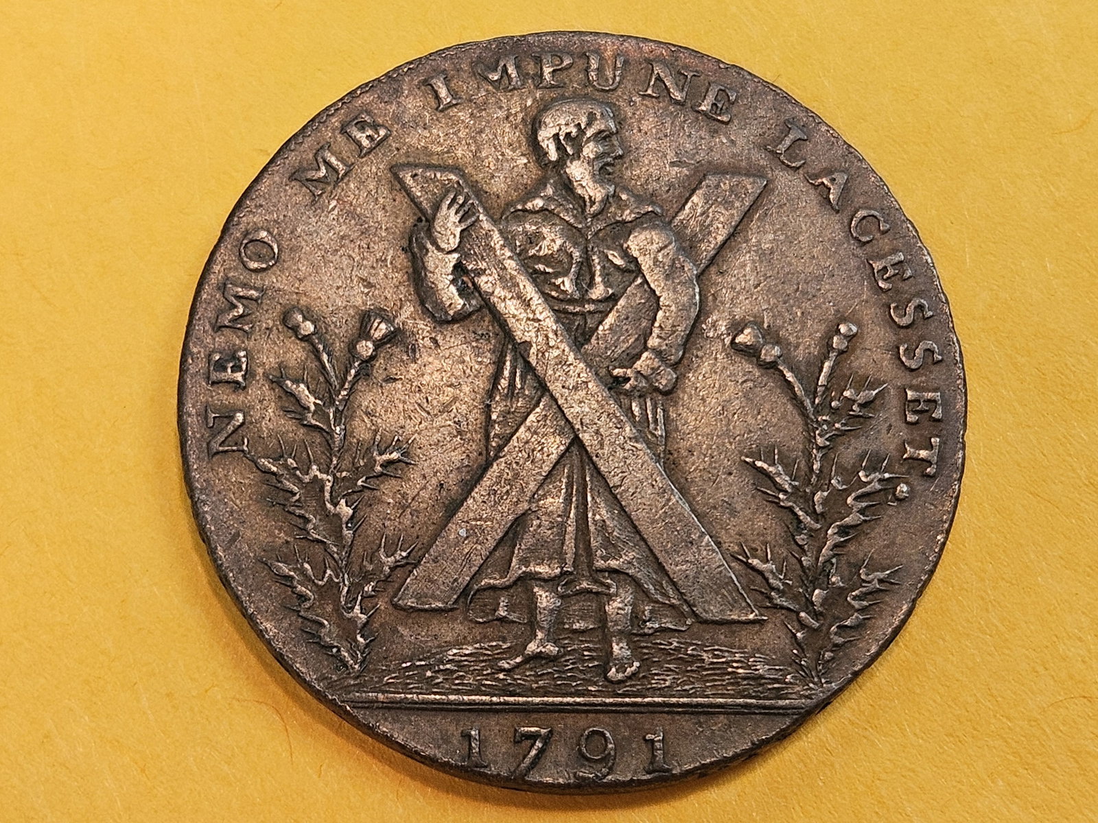 CONDER! About Uncirculated 1791 Half-Penny copper token: Edinburgh 