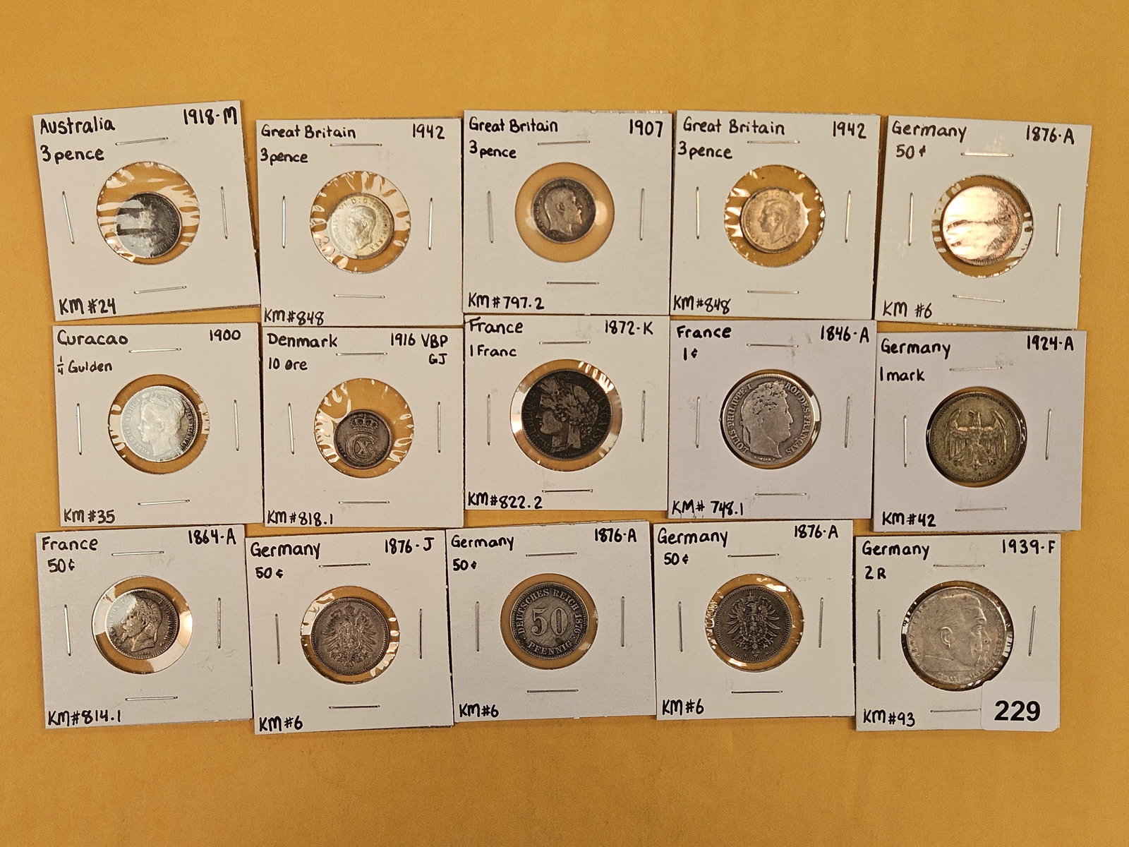 Fifteen, mixed, Silver World coins (1 of 7)