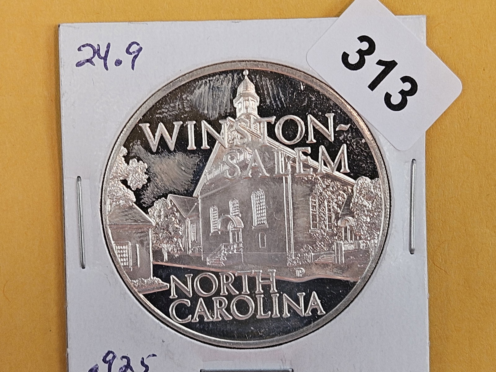 GEM Proof Deep Cameo Sterling Silver Art Round: Winston Salem North Carolina 