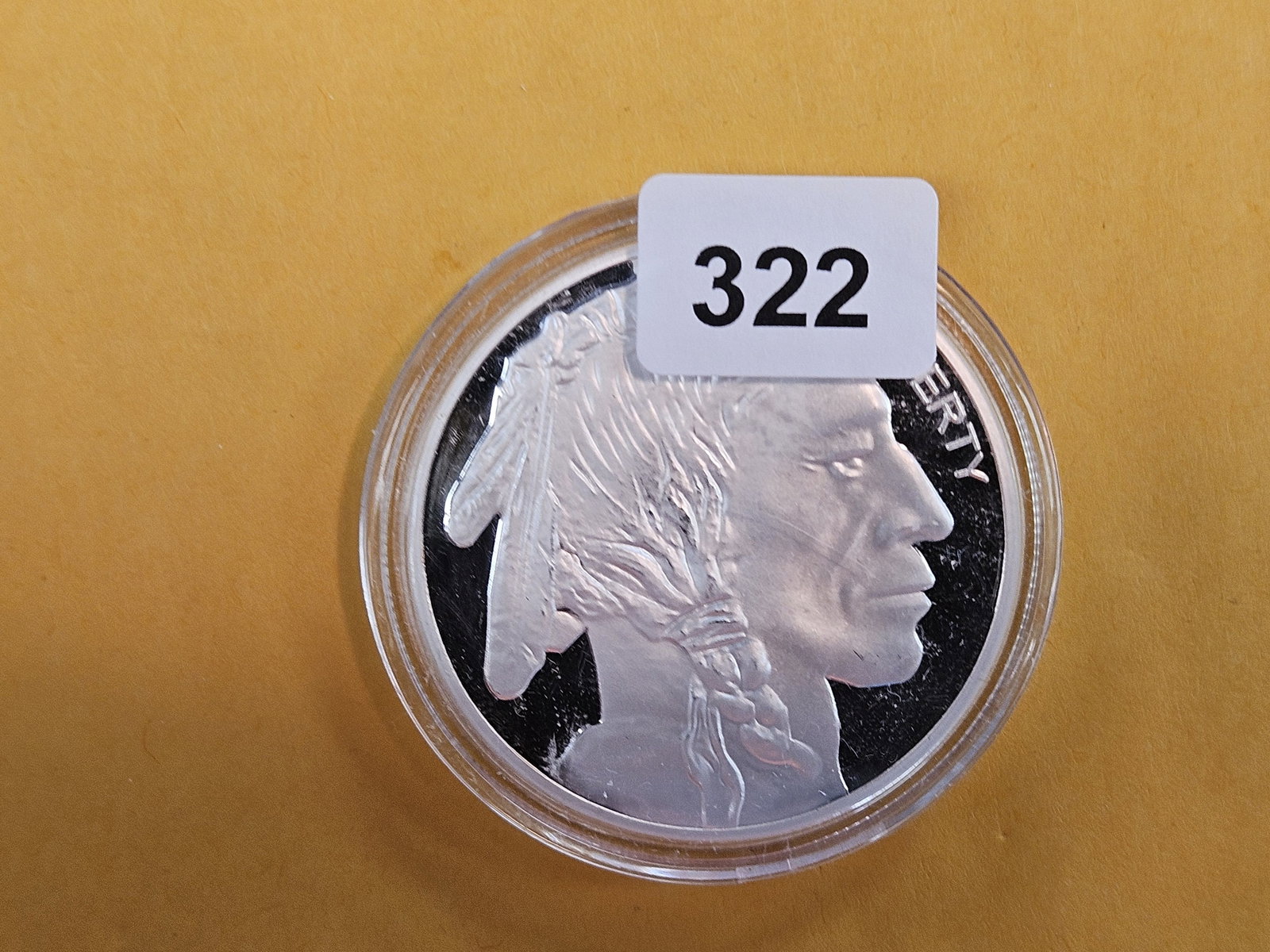 One Troy ounce .999 fine silver Proof art round: Buffalo 