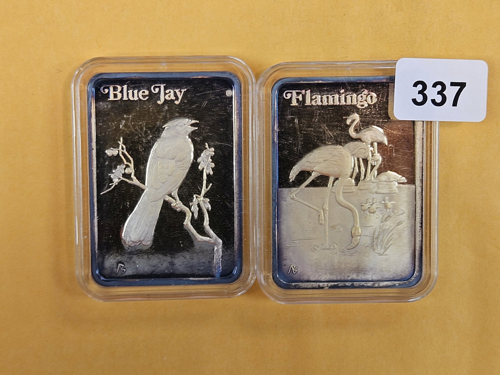 Two 1-Troy ounce .999 fine silver Proof Art bars (1 of 3)