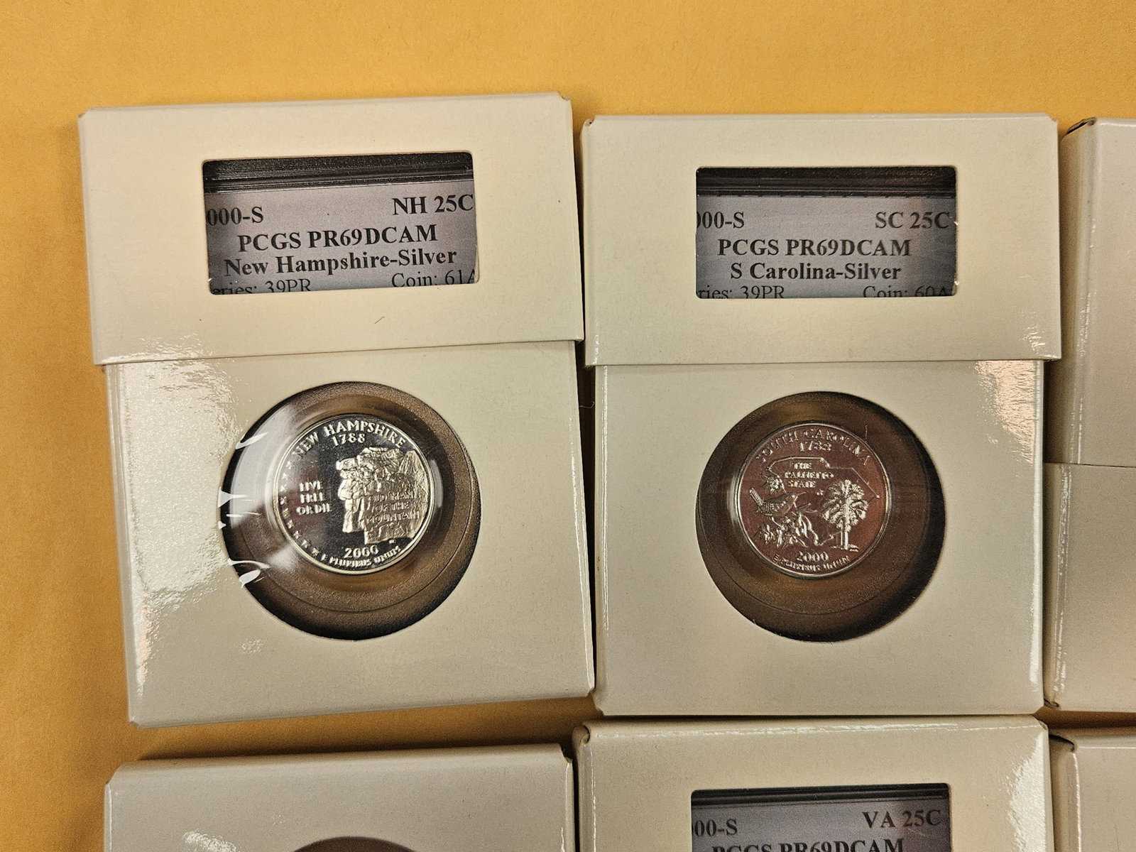 Seven mixed SILVER, GEM Proof Washington Quarters - 4