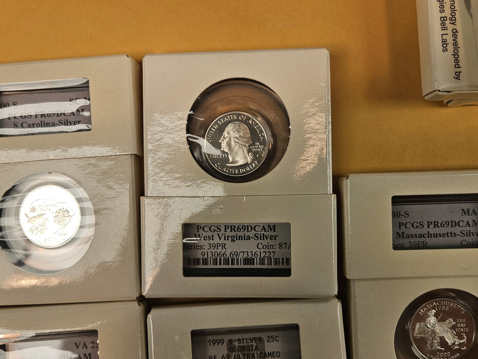 Seven mixed SILVER, GEM Proof Washington Quarters - 5