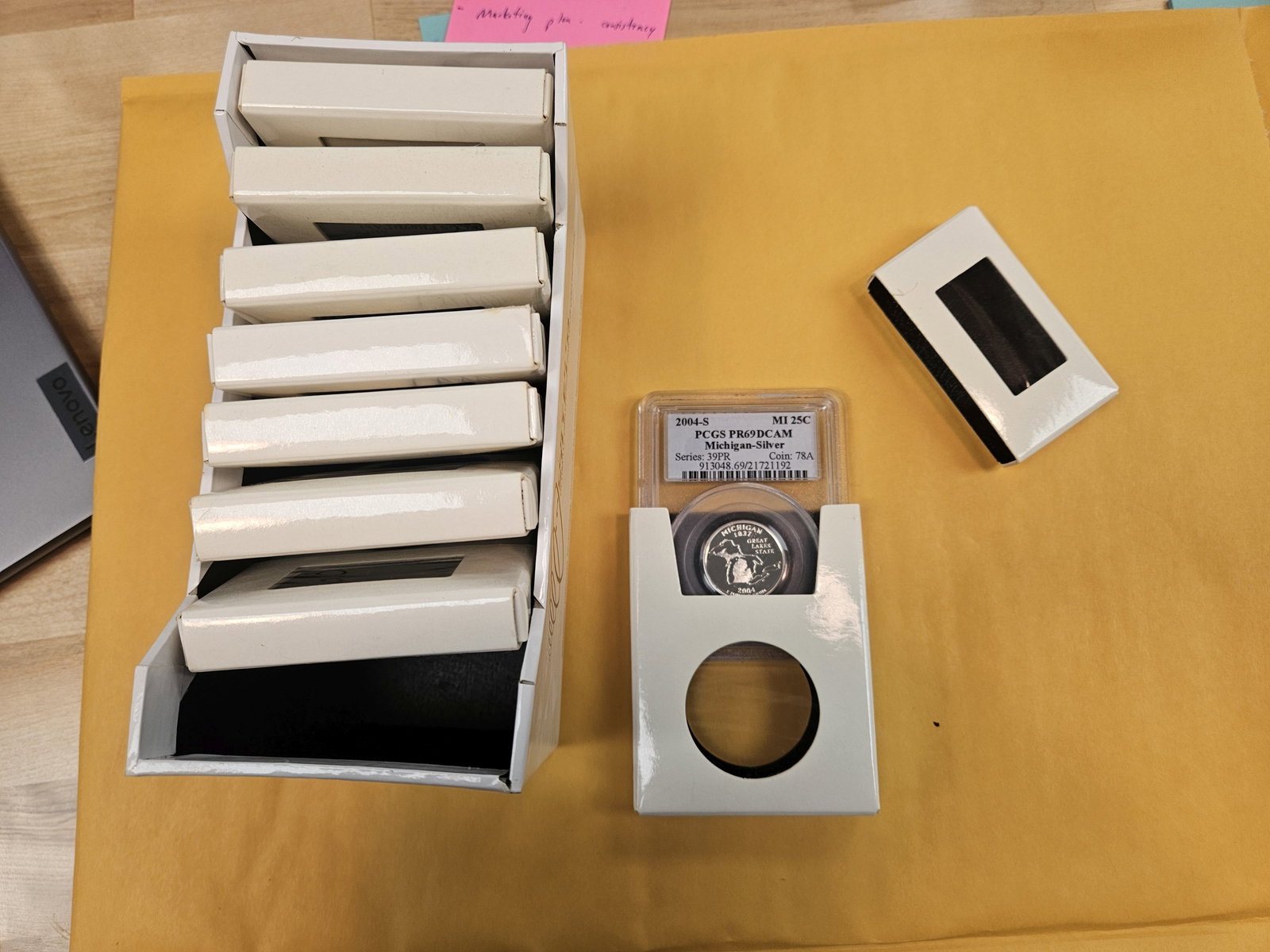 Eight mixed SILVER, GEM Proof Washington Quarters - 2
