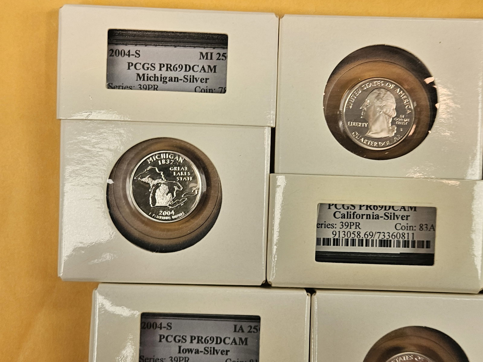 Eight mixed SILVER, GEM Proof Washington Quarters - 4