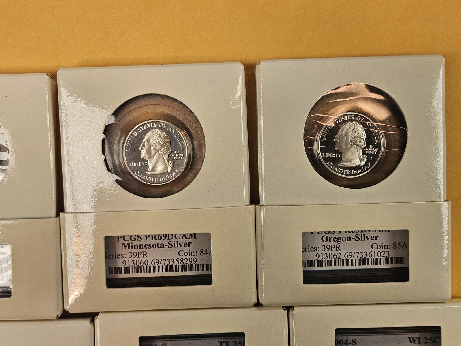 Eight mixed SILVER, GEM Proof Washington Quarters - 5