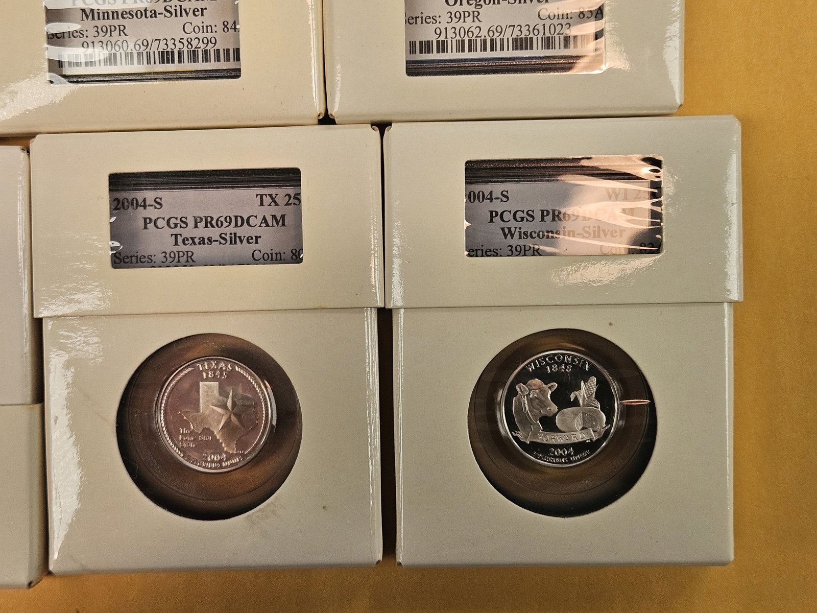 Eight mixed SILVER, GEM Proof Washington Quarters - 7