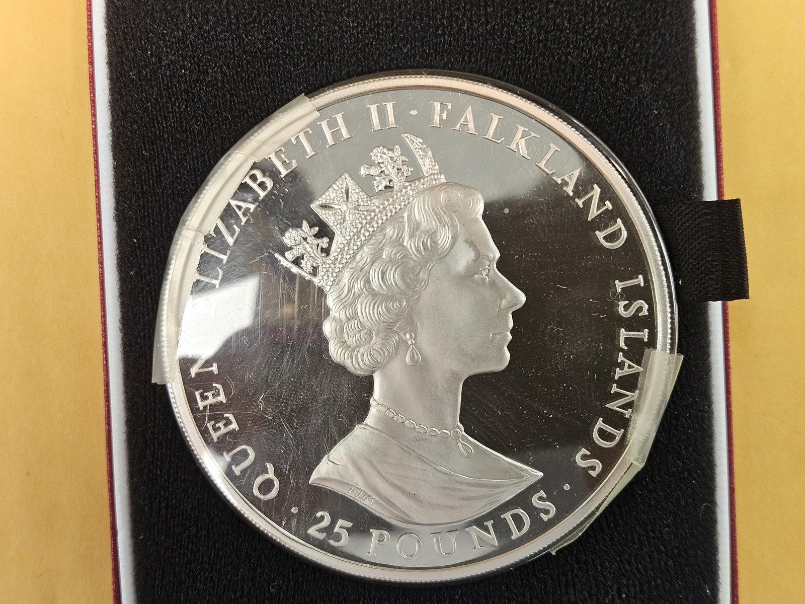GEM Proof Deep Cameo 1985 Falkland Islands SILVER 25 pounds - 2