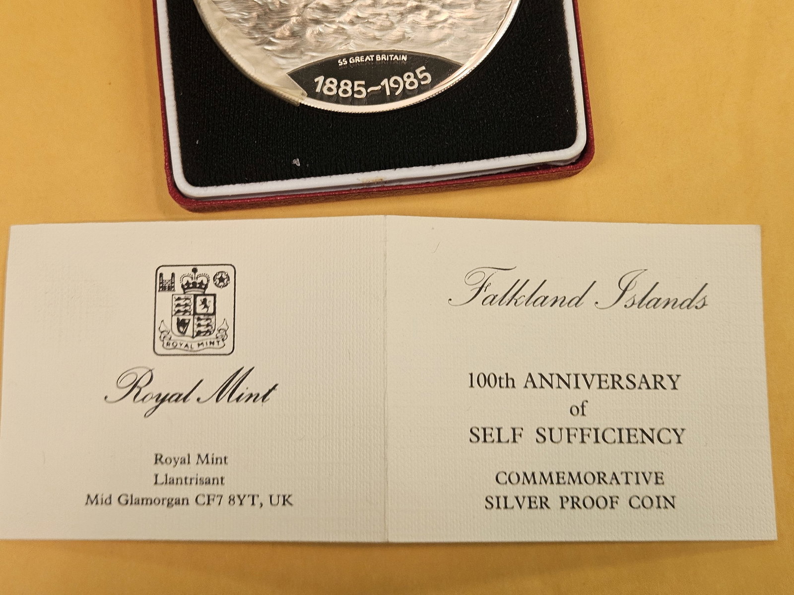 GEM Proof Deep Cameo 1985 Falkland Islands SILVER 25 pounds - 4