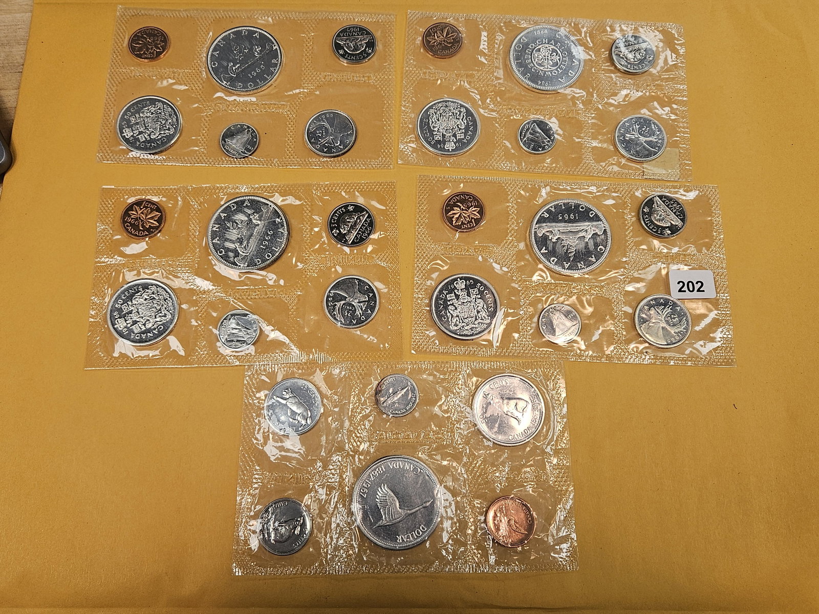 Five Canada SILVER Prooflike Sets - 2