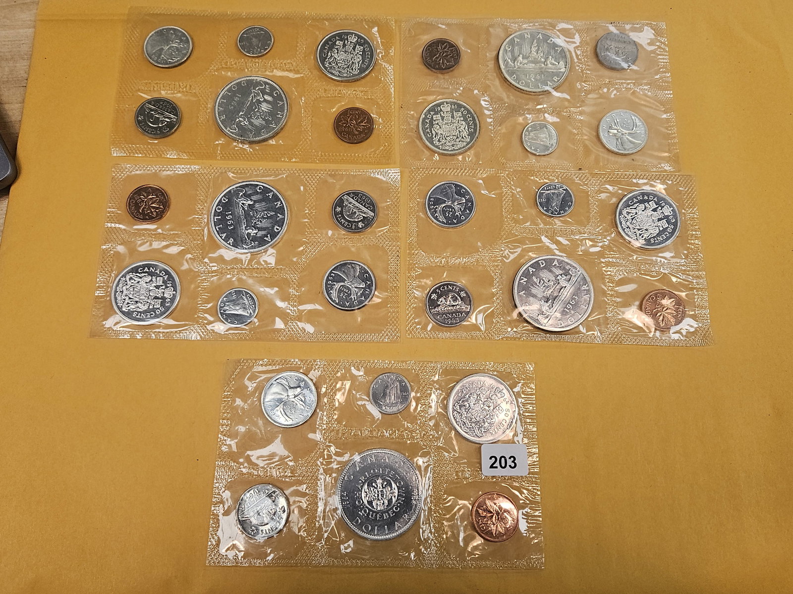 Five Canada SILVER Prooflike Sets - 2