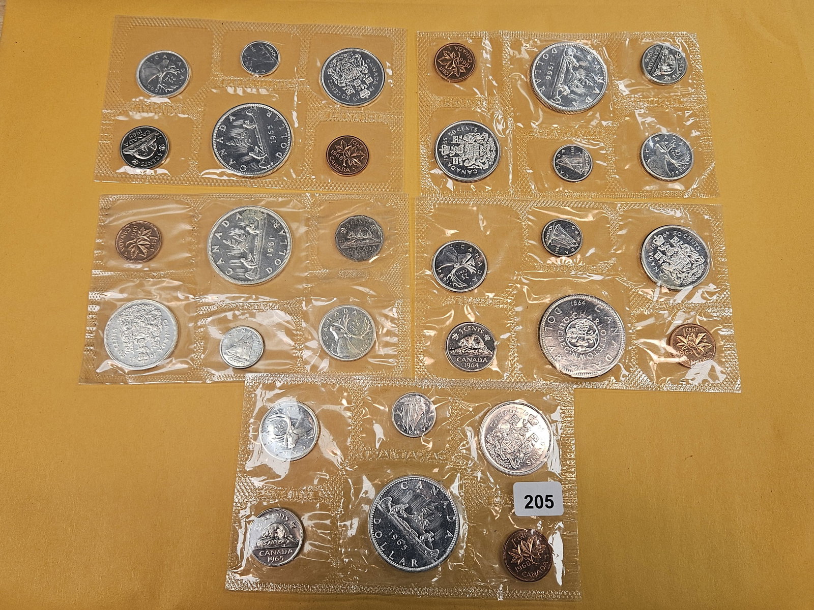 Five Canada SILVER Prooflike Sets - 2