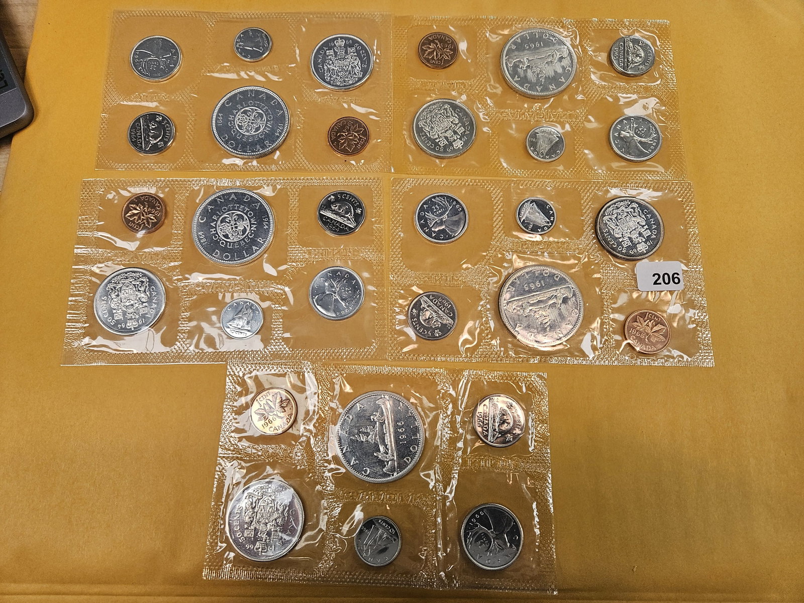 Five Canada SILVER Prooflike Sets - 2