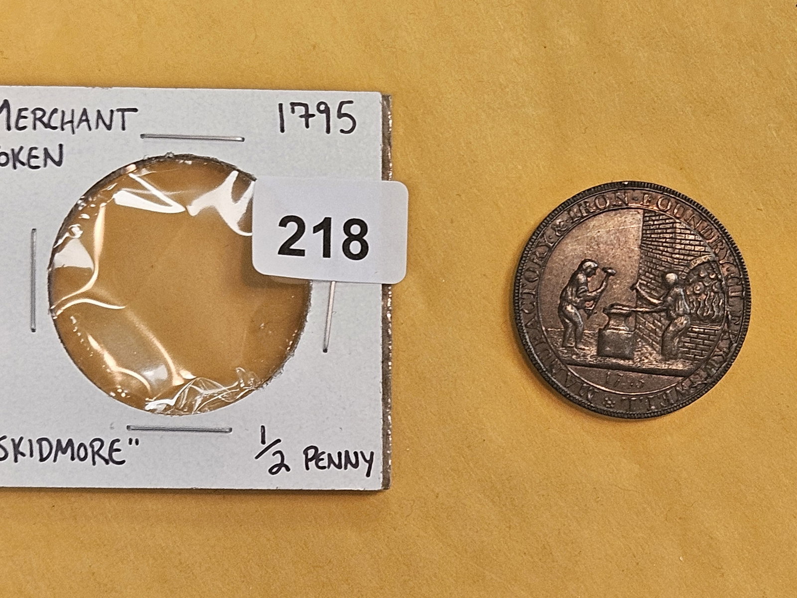 CONDER! 1795 halfpenny copper Conder token in About Uncirculated to Uncirculated - 2