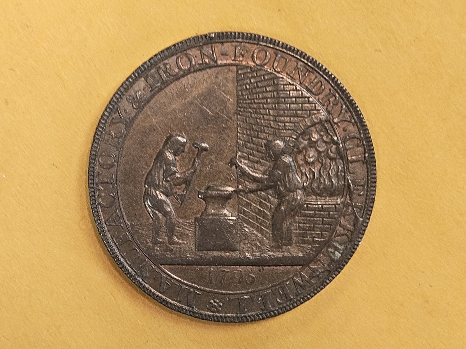 CONDER! 1795 halfpenny copper Conder token in About Uncirculated to Uncirculated - 6