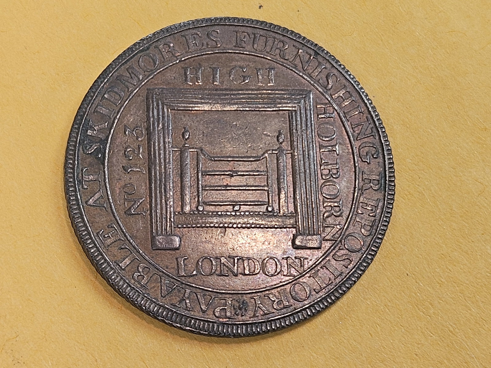 CONDER! 1795 halfpenny copper Conder token in About Uncirculated to Uncirculated - 7