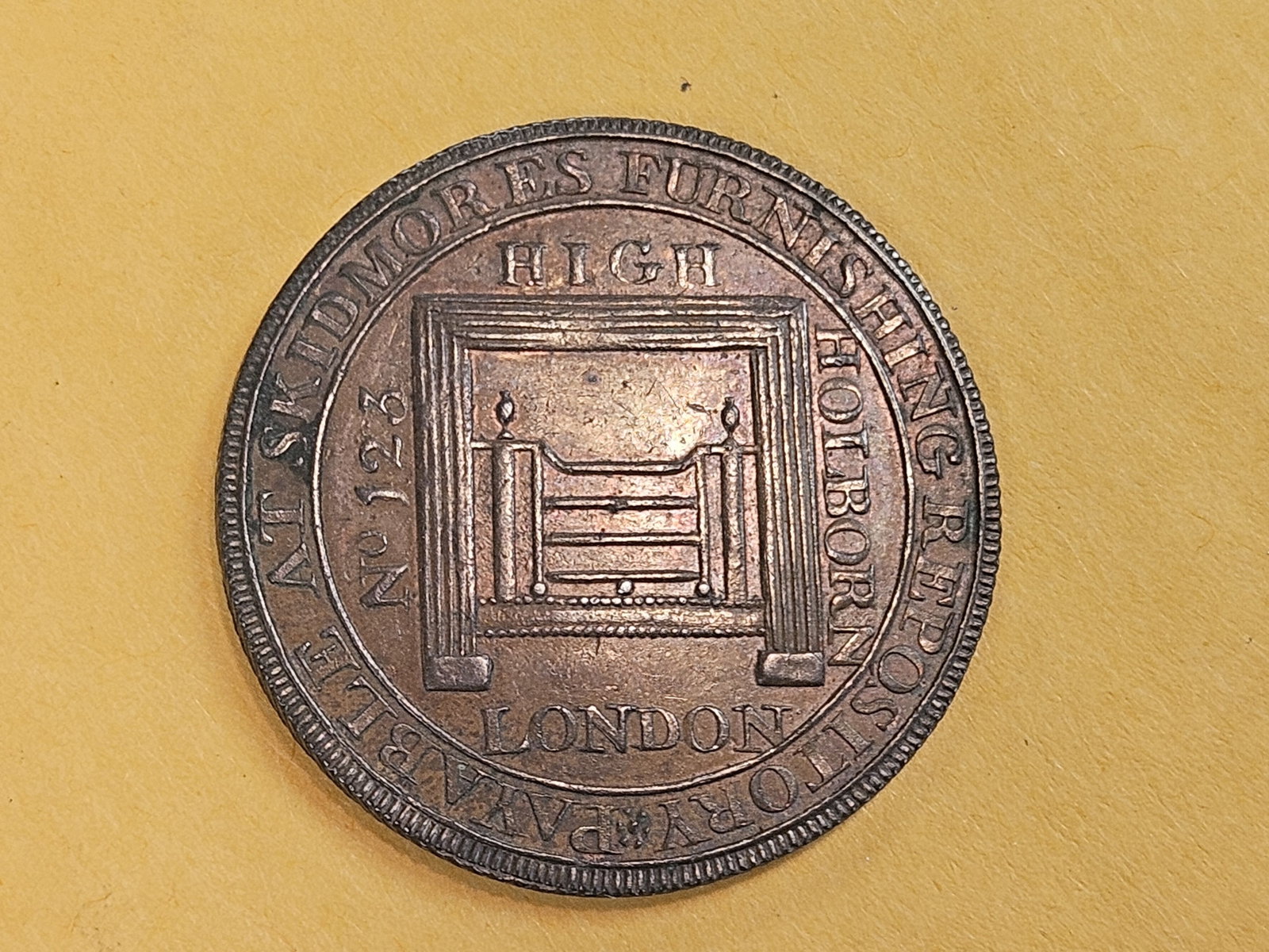 CONDER! 1795 halfpenny copper Conder token in About Uncirculated to Uncirculated - 8