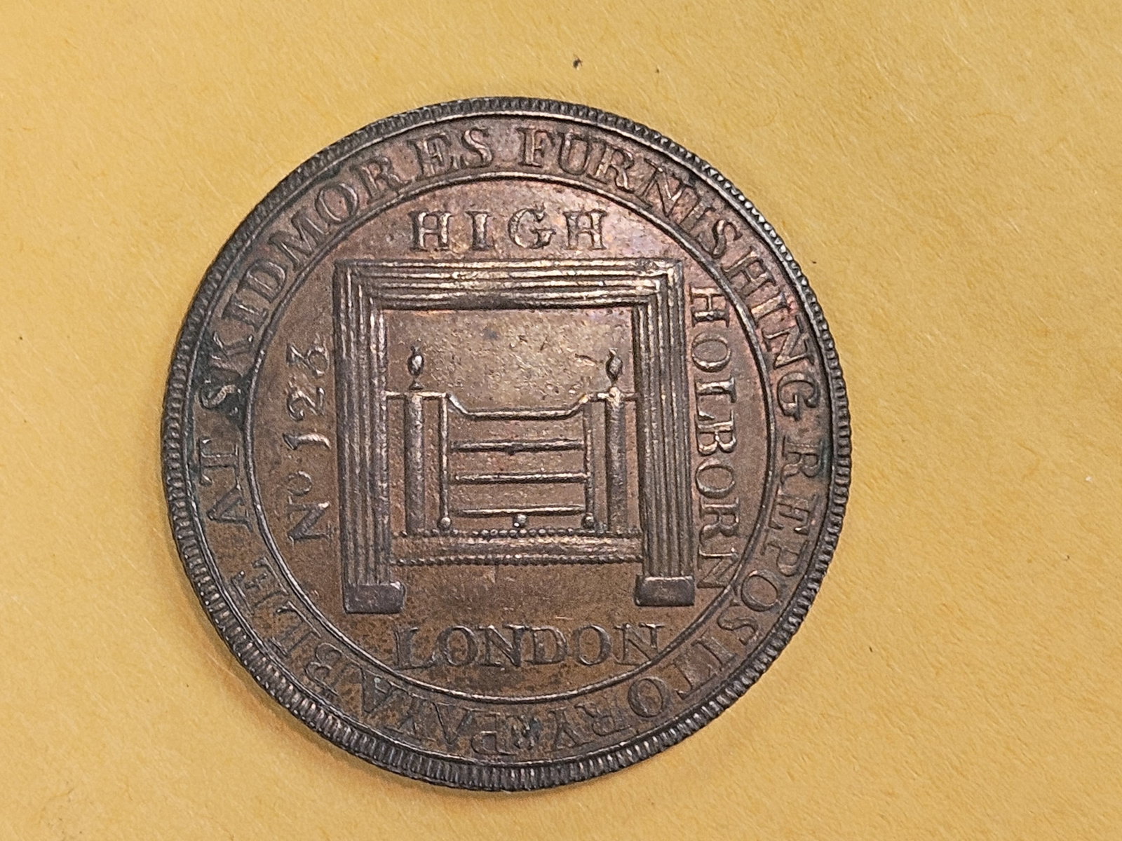CONDER! 1795 halfpenny copper Conder token in About Uncirculated to Uncirculated - 9