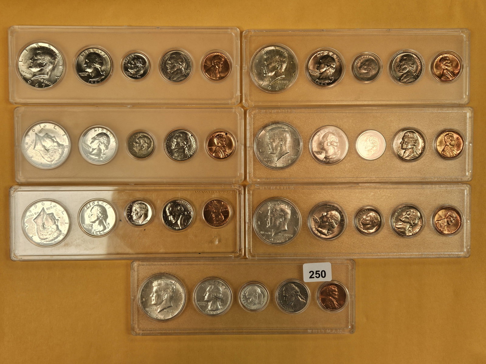 Seven Silver sets in Whitman Holders: One is 90%, the rest are 40% silvers