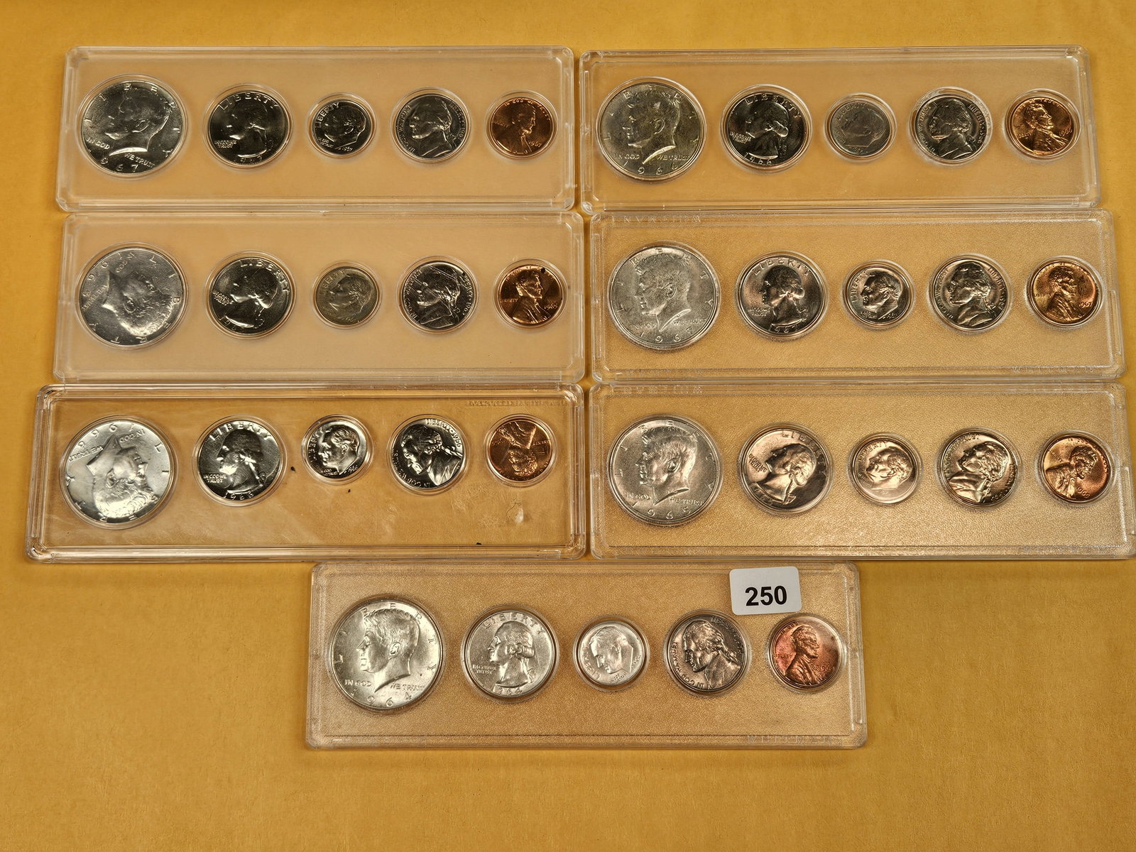 Seven Silver sets in Whitman Holders - 2