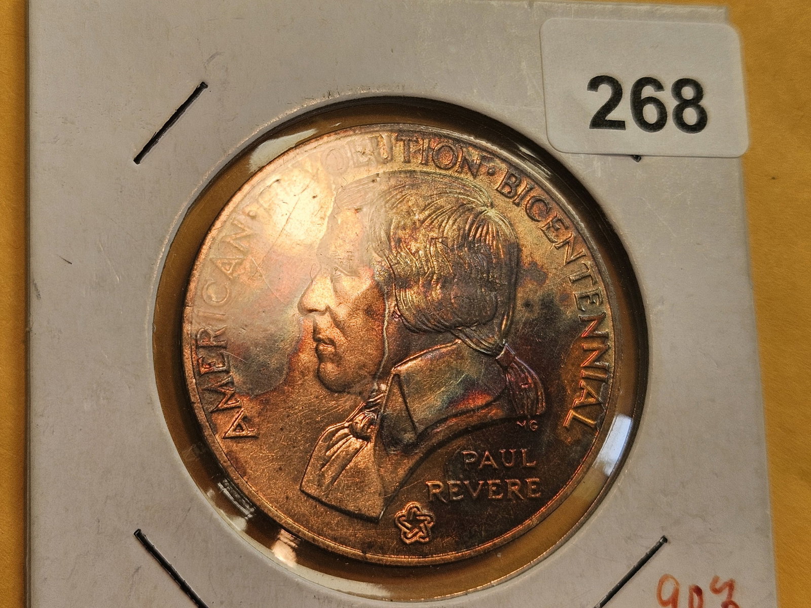 Cool American Revolution Bicentennial silver Medal - 3