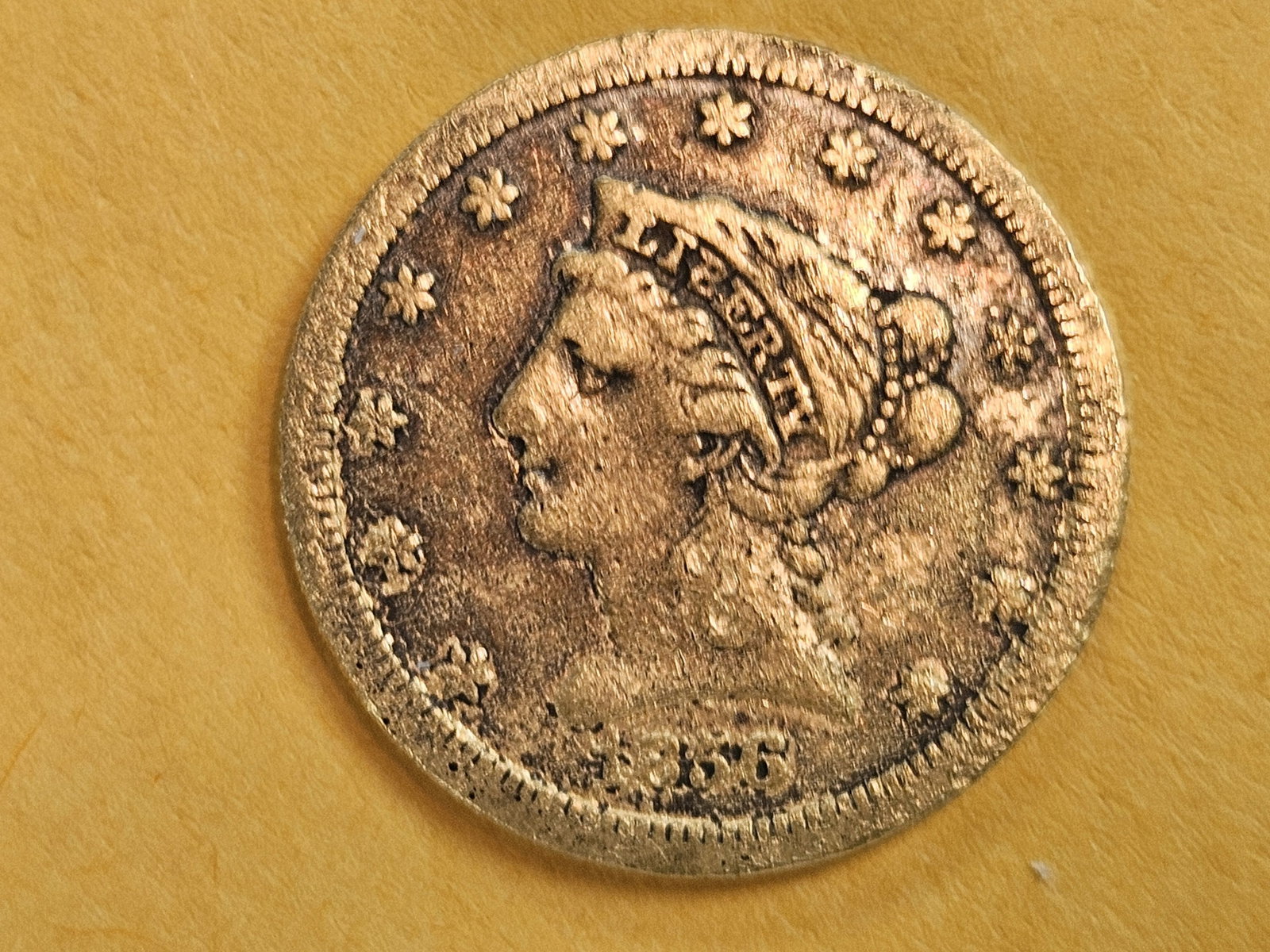 GOLD! 1856-S Gold $2.5 Dollar Liberty Head Quarter Eagle - 3