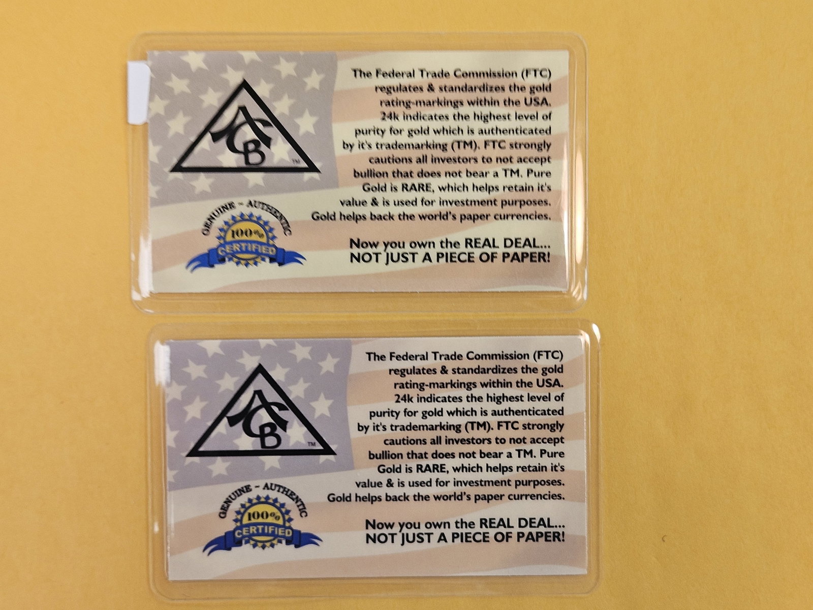 GOLD! Two .9999 fine Gold bars in Assay holder cards - 4
