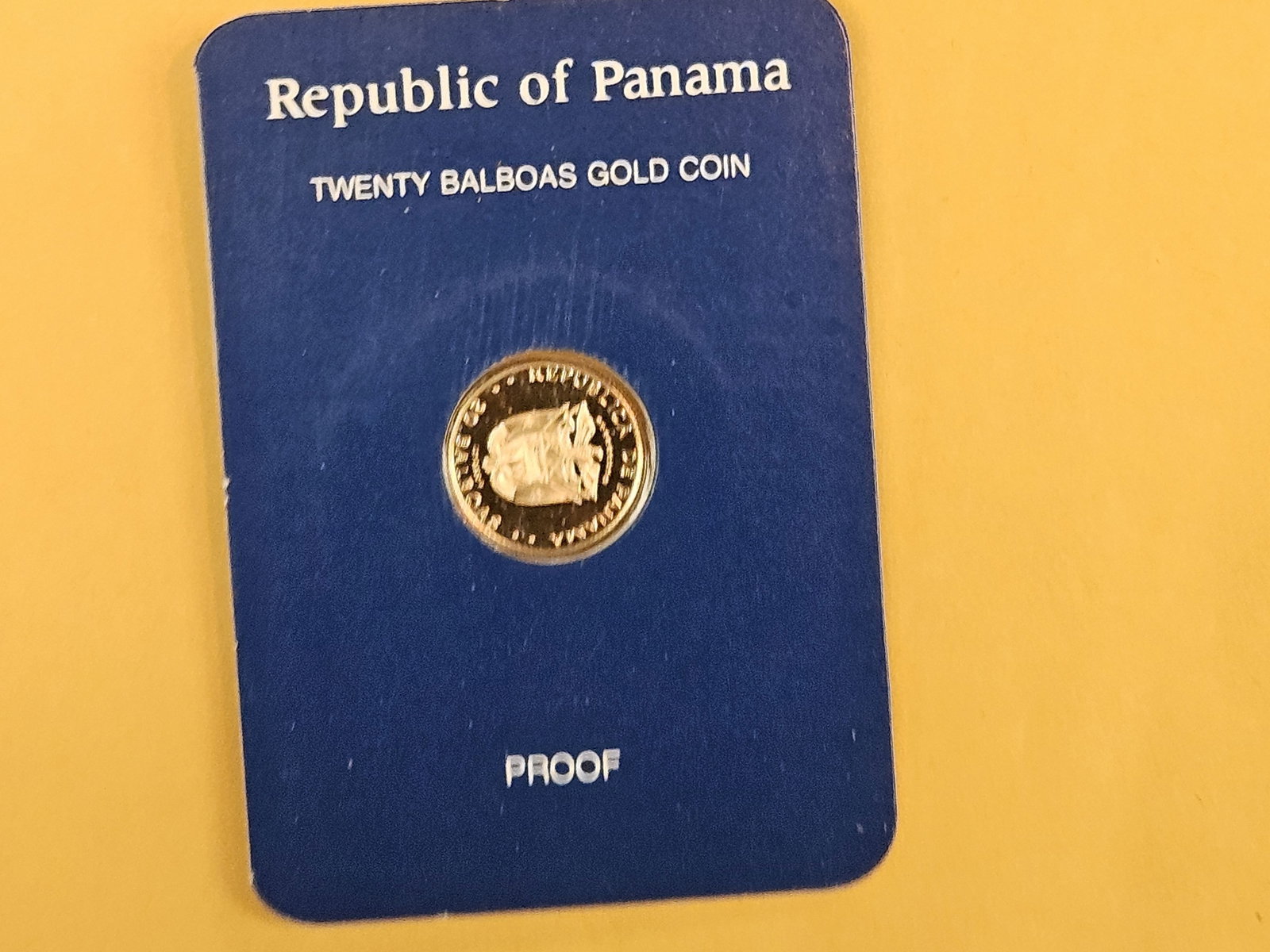 GOLD! 1982 GEM Proof Deep Cameo Panama GOLD Twenty Balboas - 5