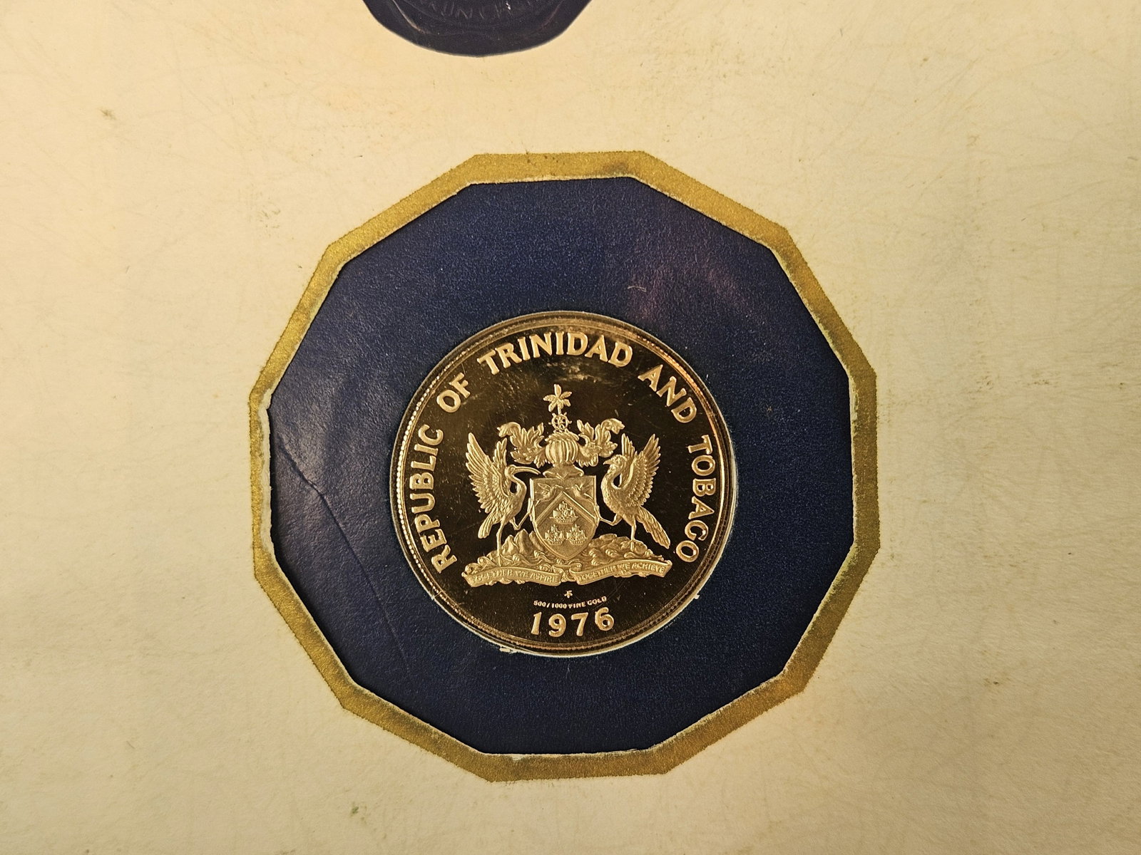 GOLD! 1976 GEM Proof Deep Cameo GOLD Republic of Trinidad and Tobago One Hundred Dollars - 5