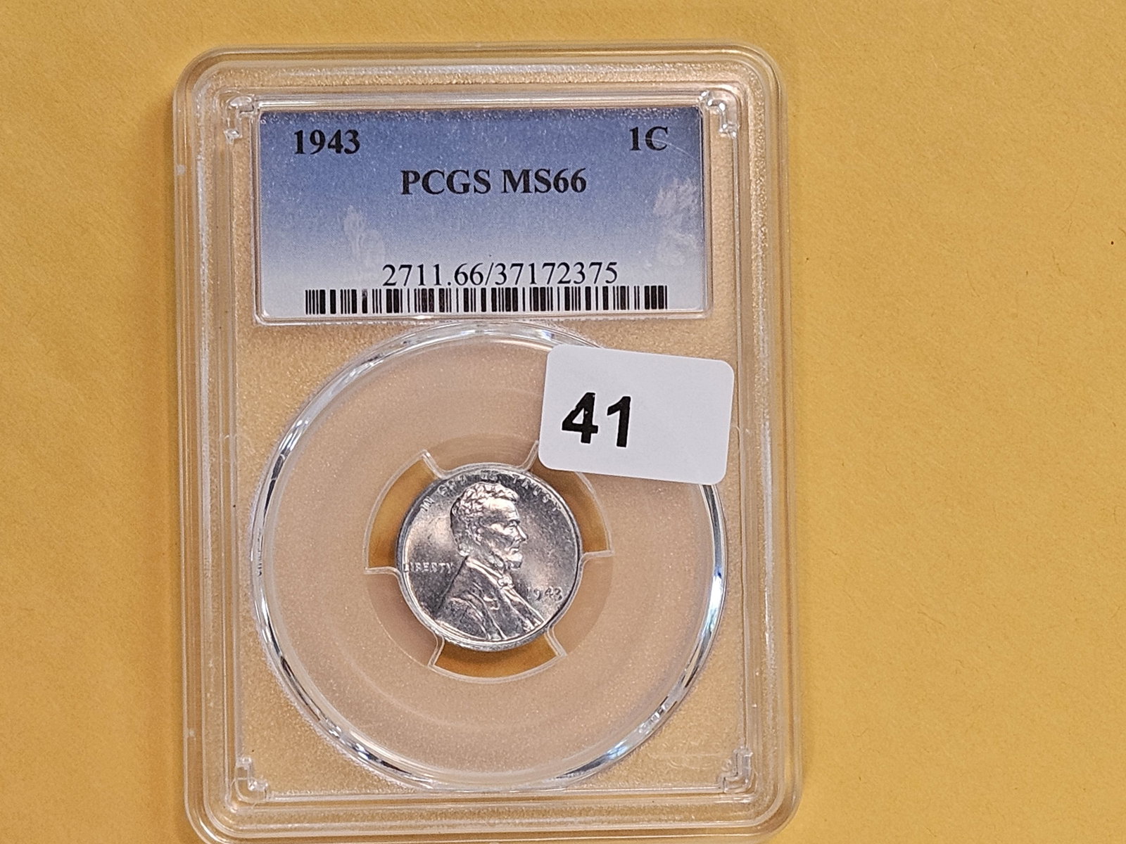 GEM! PCGS 1943 Steel Wheat cent in Mint State 66 - 2