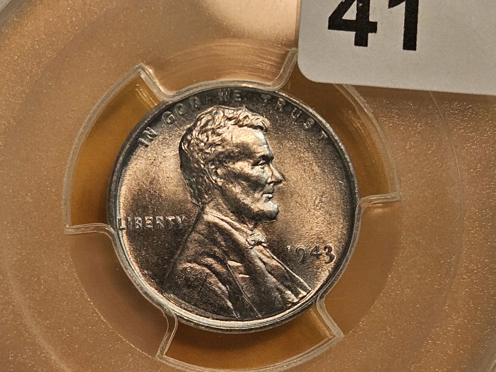GEM! PCGS 1943 Steel Wheat cent in Mint State 66 - 4
