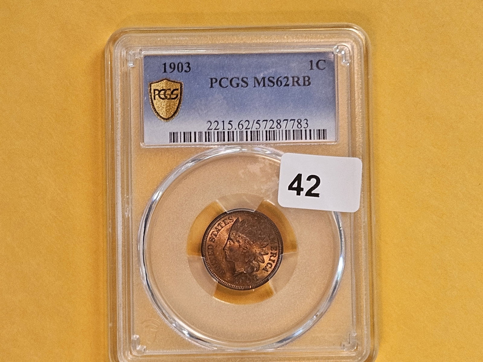 PCGS 1903 Indian Cent in Mint State 62 RB - 2