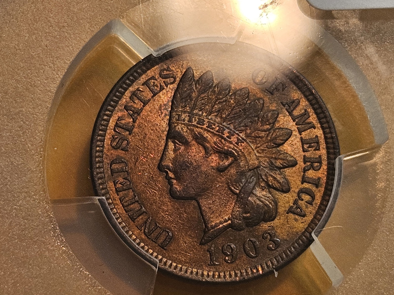 PCGS 1903 Indian Cent in Mint State 62 RB - 3
