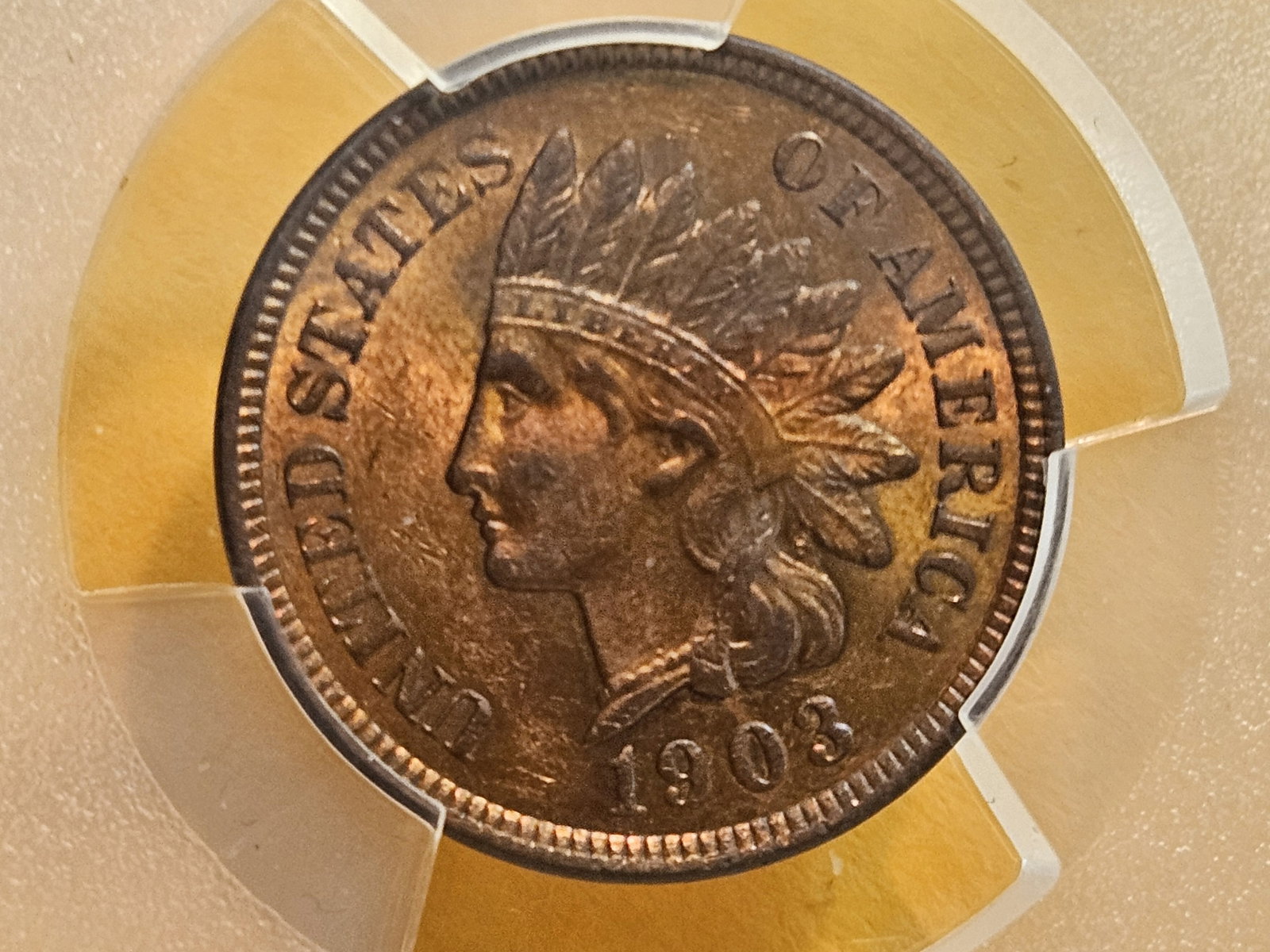 PCGS 1903 Indian Cent in Mint State 62 RB - 4
