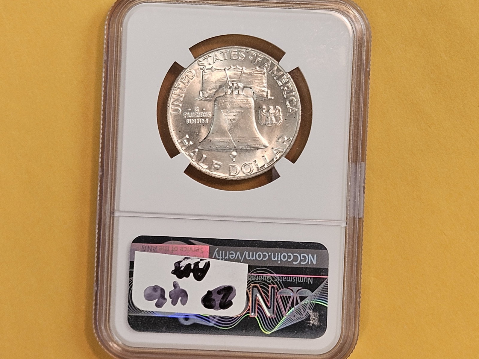NGC 1959 Franklin silver Half Dollar in Mint State 64 FBL - 3