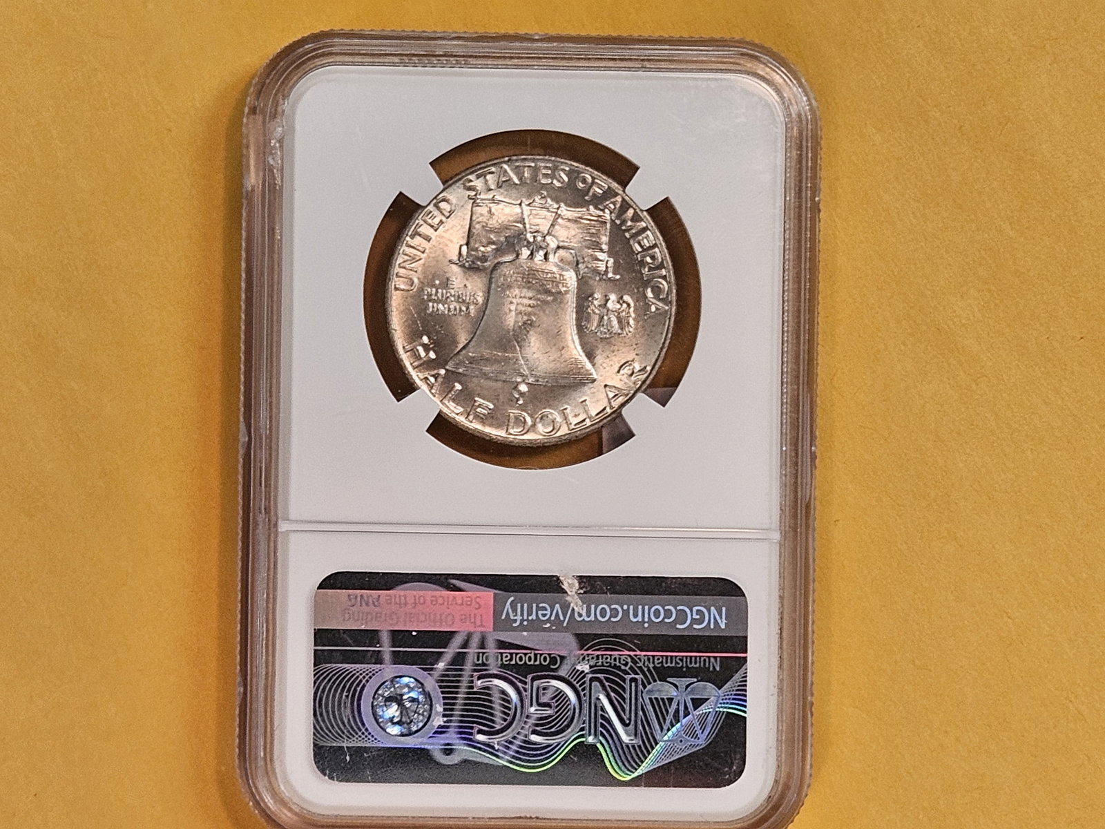 NGC 1960-D Franklin silver Half Dollar in Mint State 64 FBL - 3