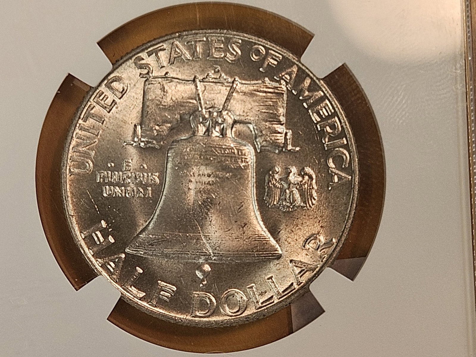 NGC 1960-D Franklin silver Half Dollar in Mint State 64 FBL - 4