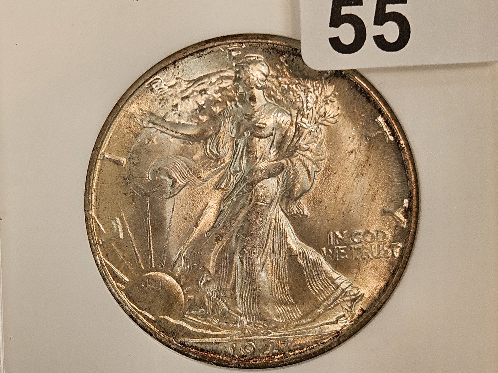 ANACS 1947-D Walking Liberty silver Half Dollar in Mint State 64: Purt near GEM!