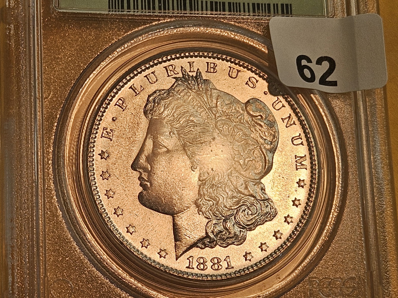 PCGS 1881-S Morgan Dollar in Mint State 62 - 3
