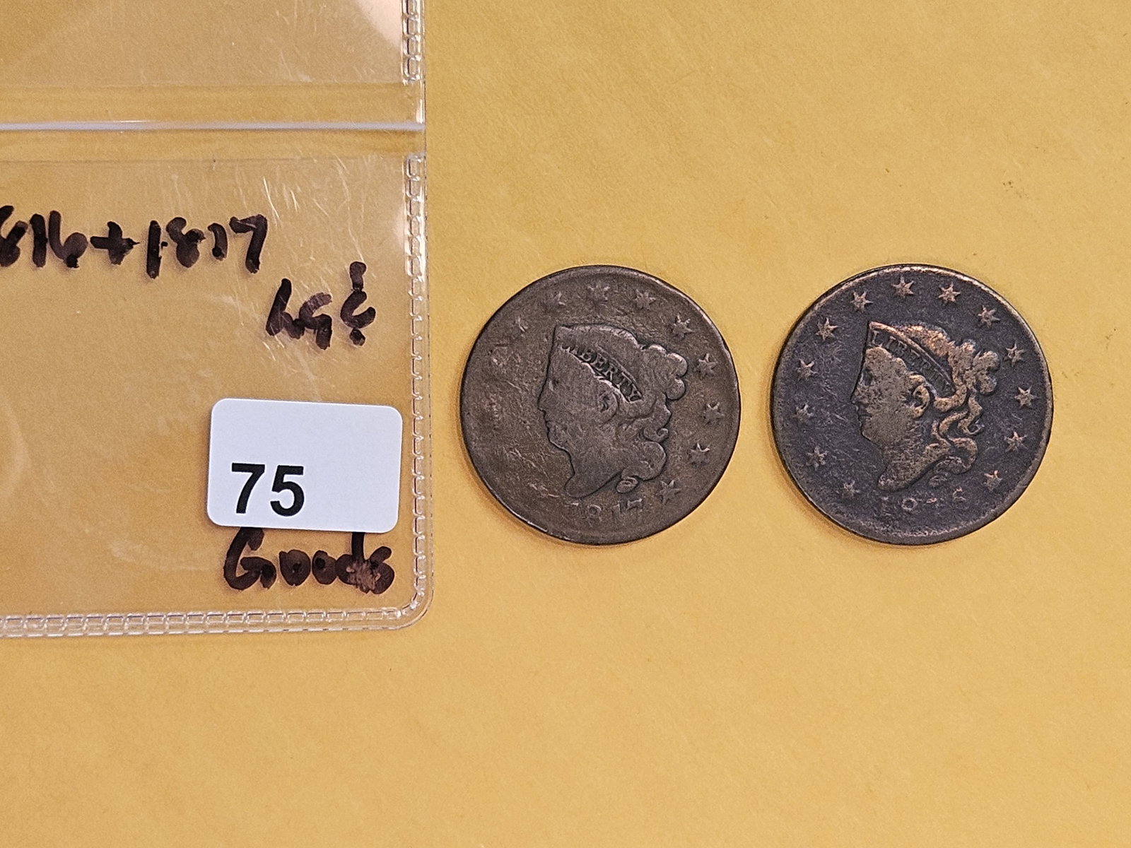 1816 and 1817 Coronet Head Large Cents - 2