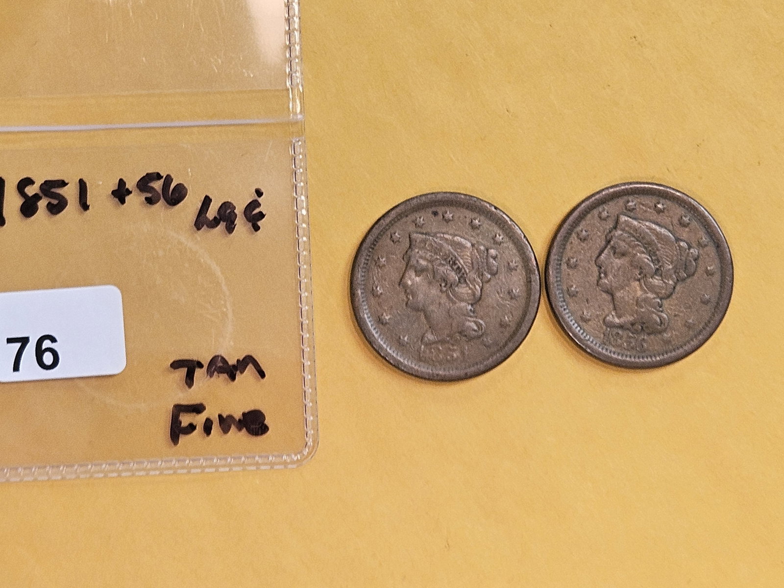 1851 and 1856 Braided hair large cents - 2