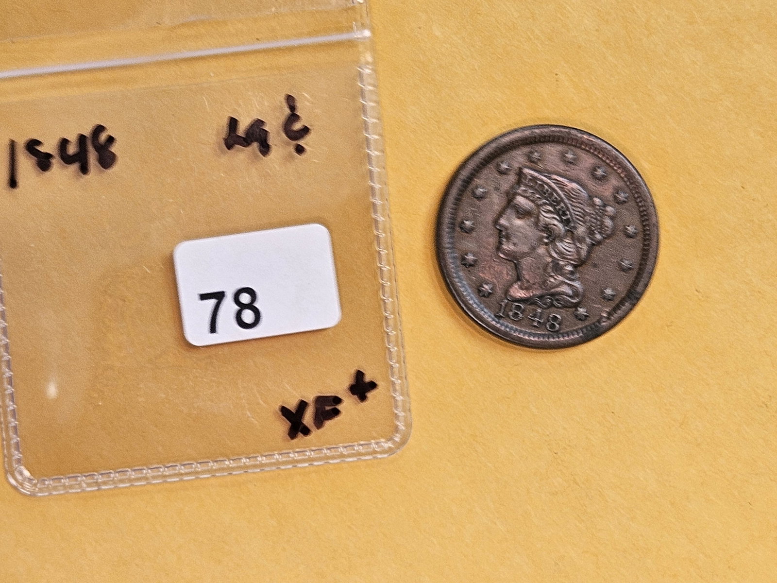 1848 Braided hair Large cent in Extra Fine plus - 2