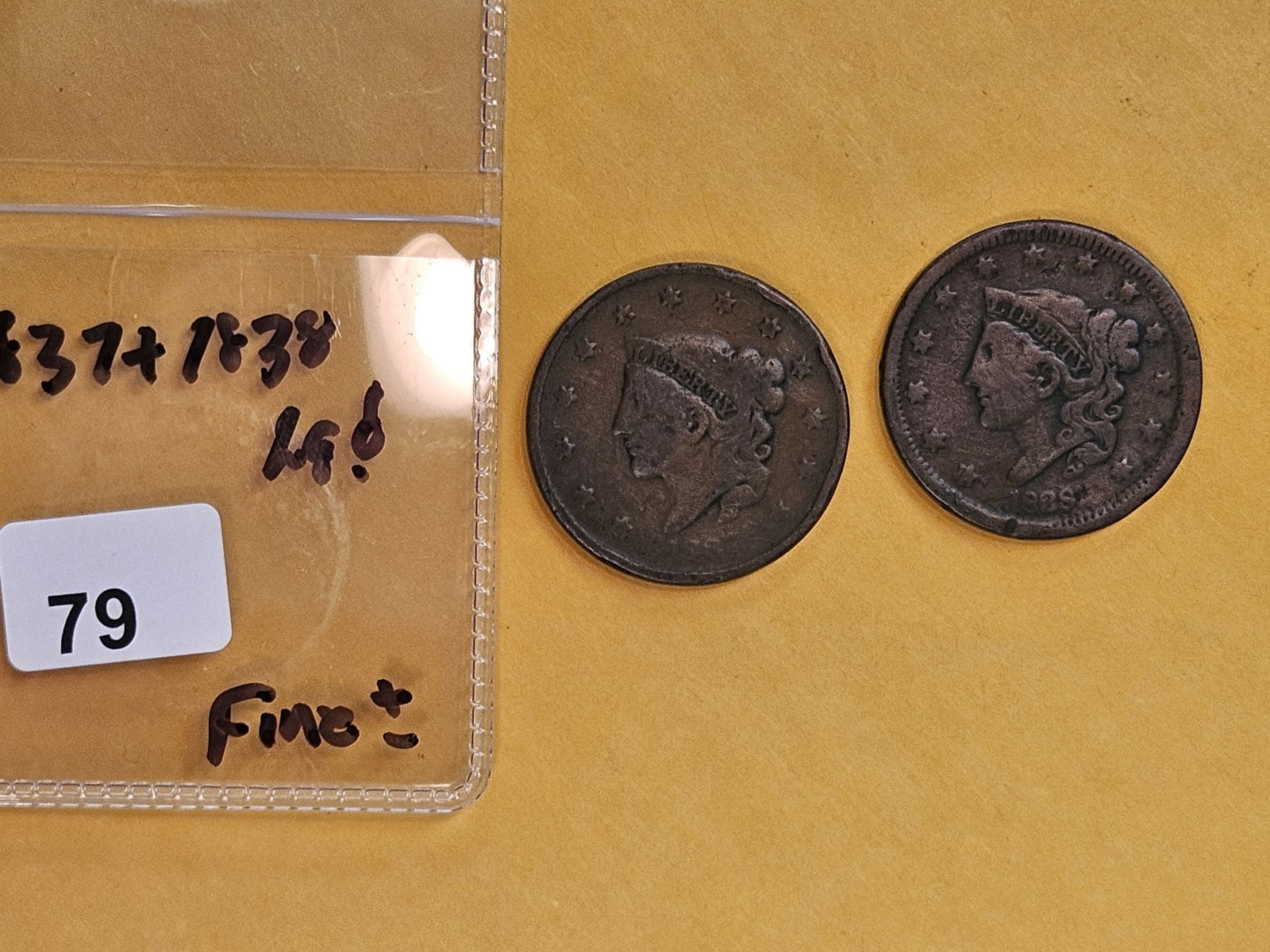 1837 and 1838 Large Cents - 2