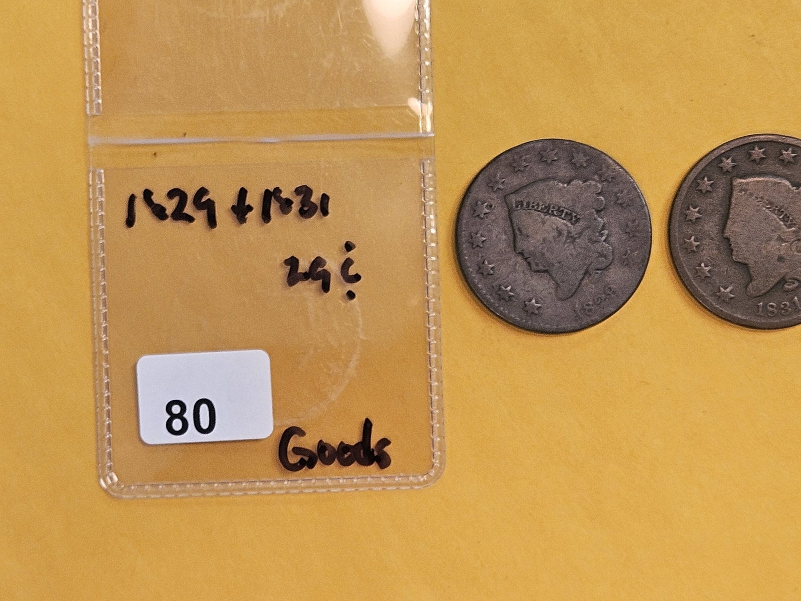 1829 and 1831 Coronet Head Large Cents - 2