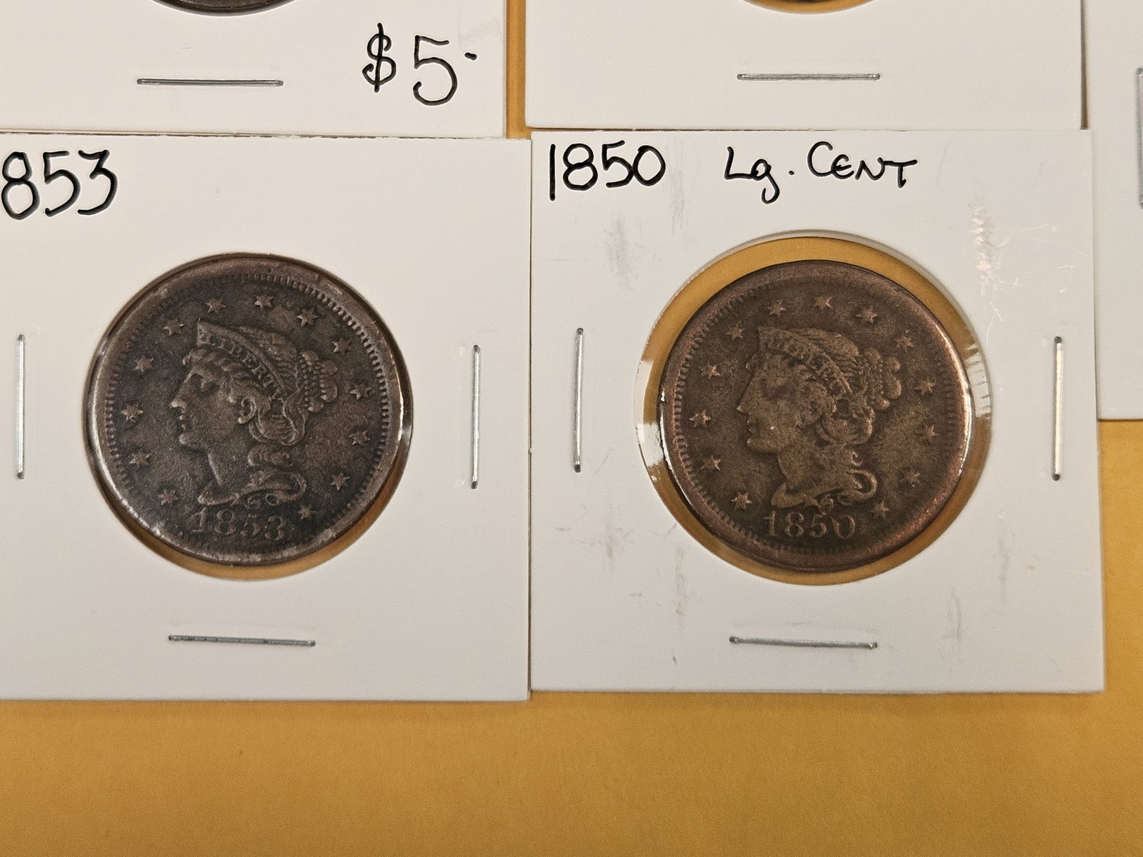 Five Braided hair Large Cents - 3